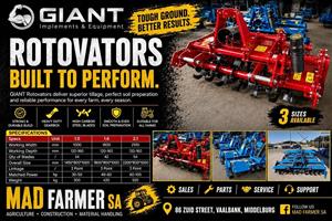 New Giant range of rotovators available