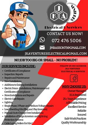 ELECTRICIAN TO HIRE ALL SERVICES 