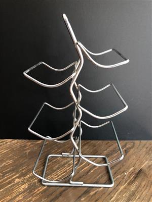 Modern and stylish Chrome Wire wine rack tree - for a starter collection of 6 bottles