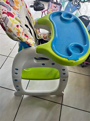 Baby feeding chair and table