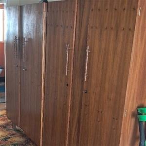 2 x Vintage solid kiaat Wardrobes for sale