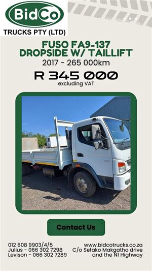 2017 FUSO FA9-137 DROPSIDE WITH TAILLIFT 2017
