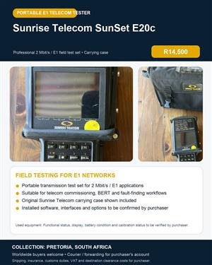 SUNRISE TELECOM SUNSET E20c