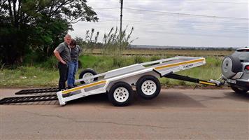 4m double axle braked 2.5 ton Tilt Car trailer for sale