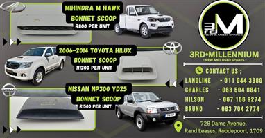 Bakkie Bonnet scoops For Toyota, Mahindra & Nissan NP300 FROM R800 UP