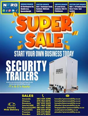 START YOUR BUSINESS TODAY! SECURITY TRAILERS