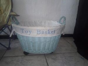 Light blue toy basket
