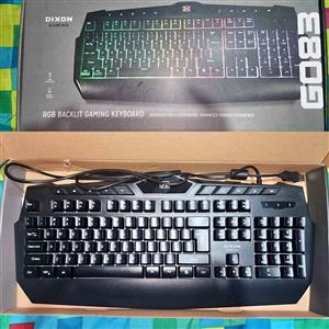 Dixon G083 RGB backlit gaming keyboard for sale