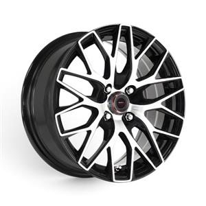 15″ A-Line Matrix 4×100 Black Machine Face Alloy Wheels