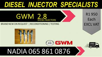 GWM 2.8 DIESEL INJECTORS FOR SALE OR TO RECON WITH WARRANTY