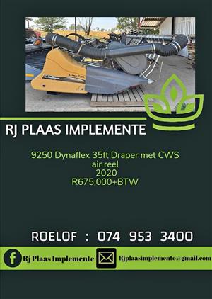 9250 Dynaflex 35ftDraper met CWS aireel