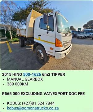2015 HINO 500 6m3 TIPPER