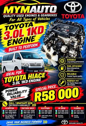 TOYOTA 3.0L 1KD ENGINE