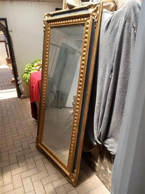 Large golden framed mirror for sale