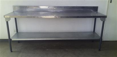 Splashback Stainless Steel Table 2.3m