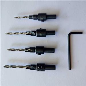 4x Piece Wood Countersink Drill Set