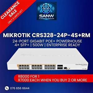 MikroTik Cloud Router Switch 24 Port PoE 450W 4SFP+