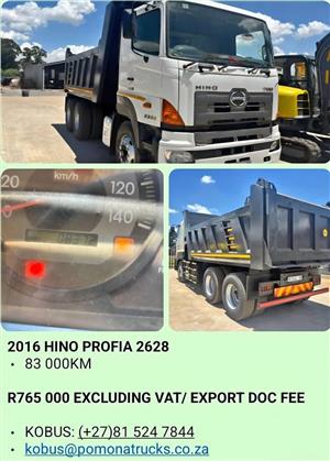 2016 HINO 2838 10m3 TIPPER