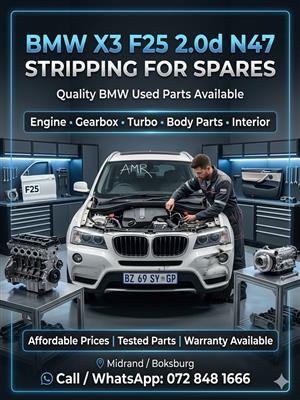 BMW X3 F25 2.0 Diesel N47 Spares – Engine, Gearbox & Parts