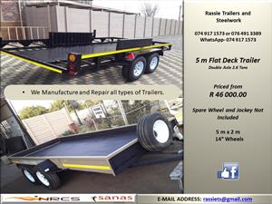 5 m Flat Deck Trailer for sale NRCS approved
