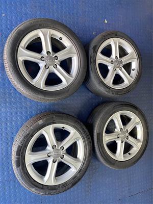 17 INCH AUDI A4 DESIGN RIM SET + TYRES PRE-OWNED