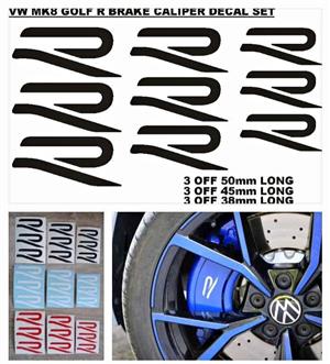 VW R Line brake caliper stickers decals sets