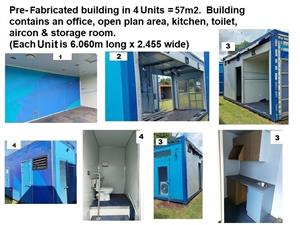 Pre-fabricated building (isolated panels) 57m2. 4 x Units Combined 