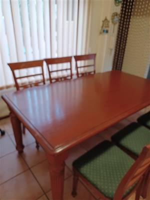 Wooden Dining Table with 6 chairs for sale