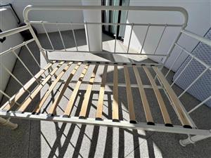 Off white bed frame  Size 98 width ,196 length Fits a single mattress  Seapoint