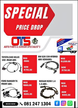 ABS SENSORS - NISSAN FORD MAZDA TOYOTA BMW We have a list of ABS Sensors for all vehicle types