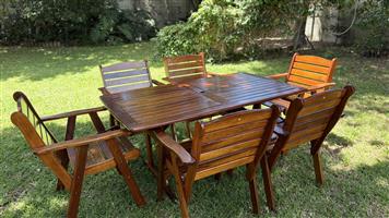 Fechters Cape Karri 6-seater wooden patio set