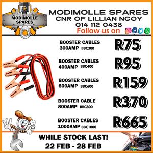 Booster Cables available at Modimolle Spares! 