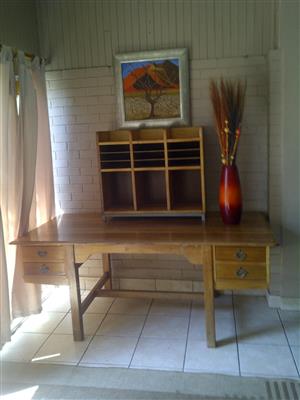 FOR SALE - SOLID OFFICE DESK AND CREDENZA