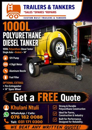 1000l polyurethane diesel tanker