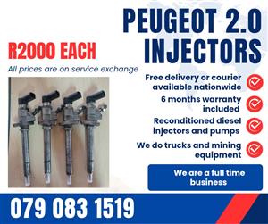 PEUGEOT 2.0 INJECTORS FOR SALE WITH WARRANTY 