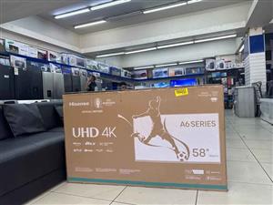Brand new Hisense 58 inch smart 4k ultrs Hd on special 