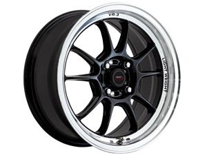 15″ A-Line VR-3 4/100 Diamond Black Alloy Wheels