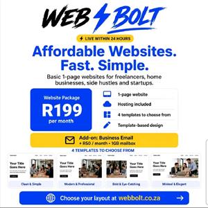 Website Design. Live in 24hrs