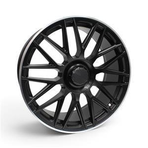 19″ SS9370 5/112 Matt Black Machined Lip Alloy Wheels