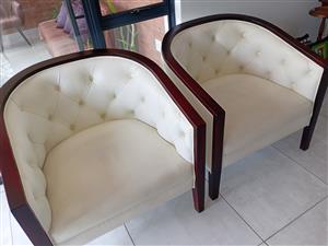 3 piece lounge suite. Genuine leather. Wood frame. Custom made.