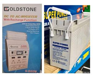 600w 12v Inverter with built-in charger + 105ah Gel Battery,  New with FREE DELIVERY