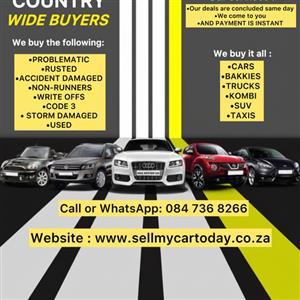 Cash for cars Gauteng and Western Cape and Kwa Zulu Natal