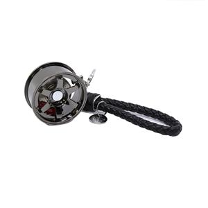 JDM Wheel Keyring With Leather Strap (Black)