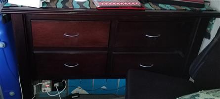 Chest Of Drawers Cupboards in  Dark Brown wood 
