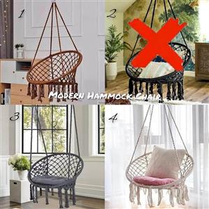 Modern hammock chairs available on order collection or courier