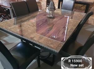 6 Seater Glass Top Dining Set 6 Seater Glass Top Dining Set