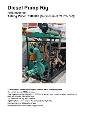 Diesel Pump Rig (skid mounted)