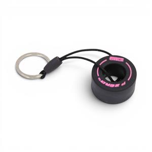 Keyring with Rubber Alloy Wheel & Pirelli P-Zero Tyre (Pink)
