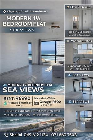 ONE BEDROOM SEA FACING FLAT AMANZIMTOTI 