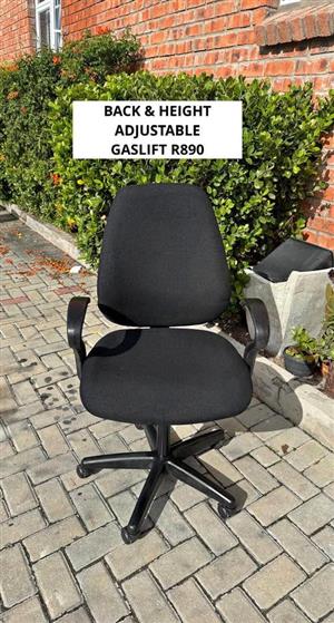 BACK & HEIGHT ADJUSTABLE GASLIFT OFFICE CHAIR